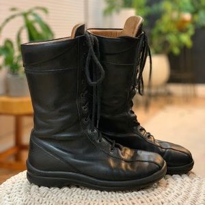 Birkenstock Footprints lace up black leather boots size 38